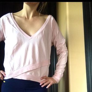Fifty nine pink mock wrap sweater